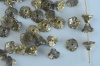 Flower Cup Gold Crystal Amber 00030-26441 Czech Glass Bead x 25